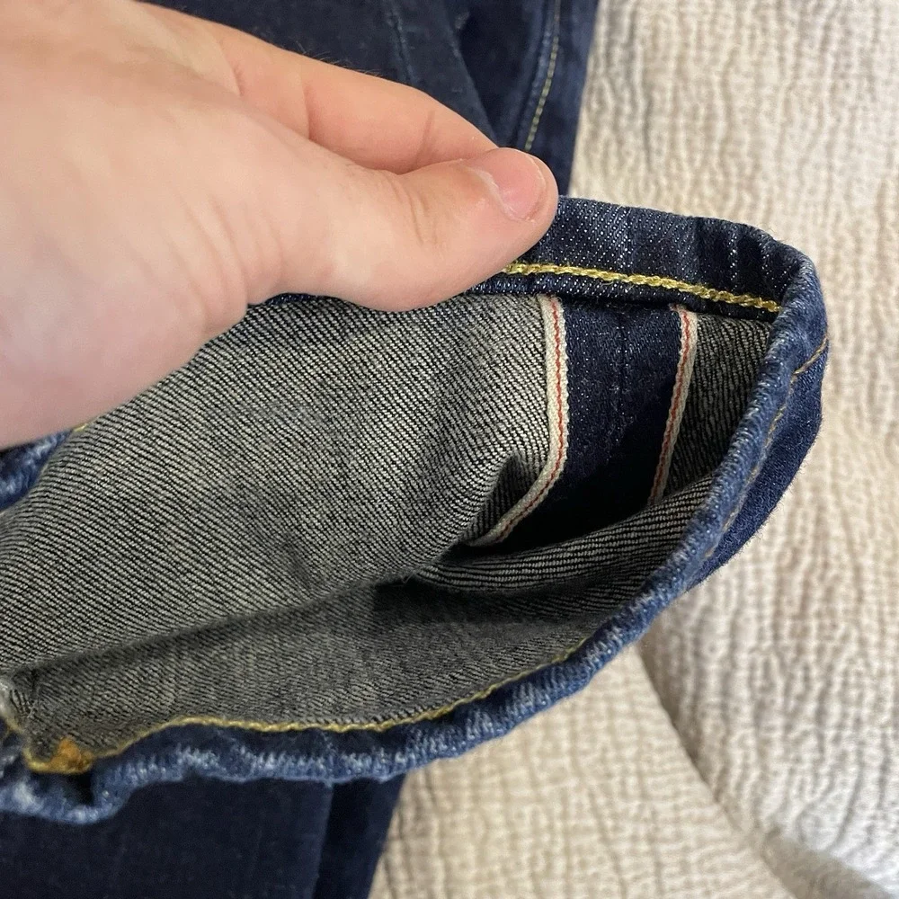 Flint and Tinder Athletic Tapered Fit Selvedge Denim Jeans Mens 30x32 Stretch